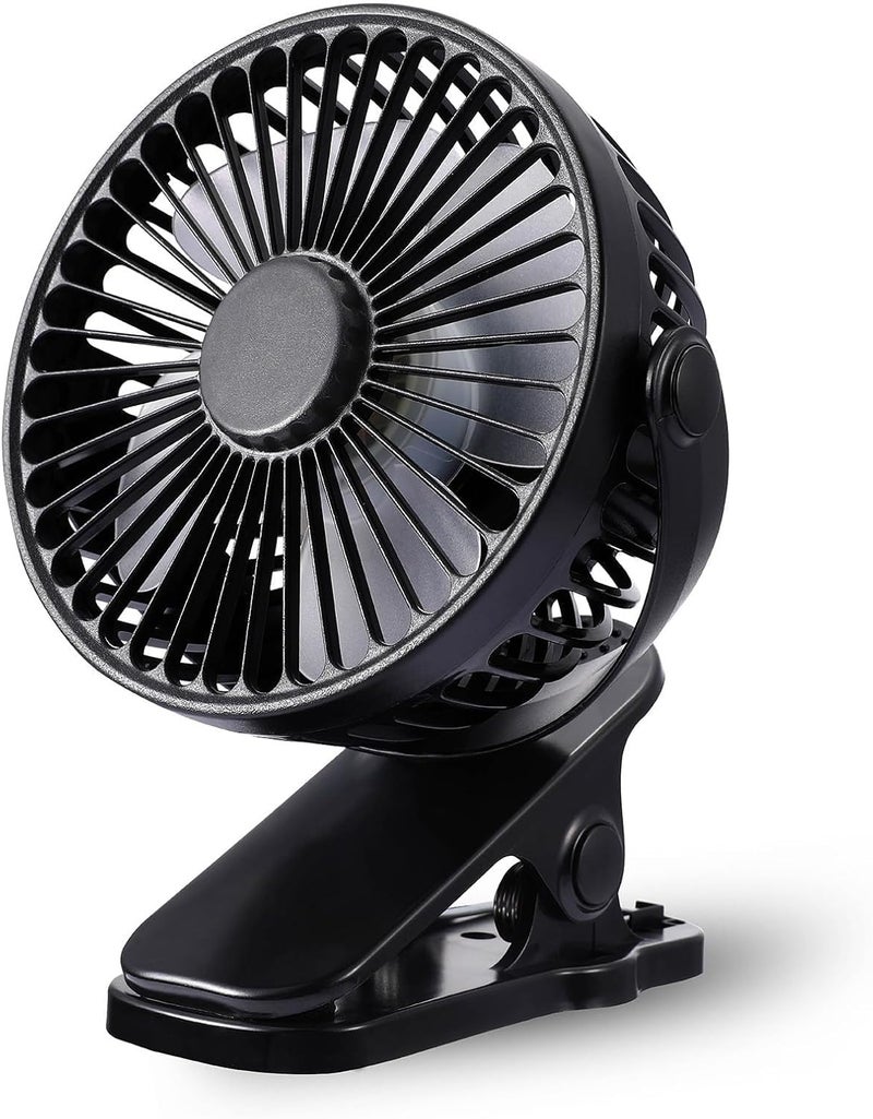 TCJJ Portable Clip on Fan, Rechargeable USB Desk Fans, Stroller Fan With TYPE-C Port 360° Rotatable Personal Small Mini Table Fan for Home Office Car Seat Crib Camping - Image 1